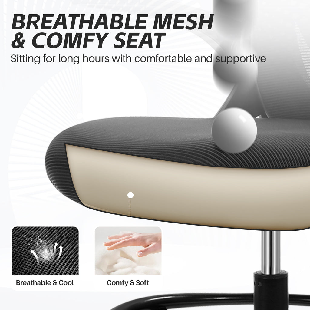 Drafting Chair Tall Office Chair with Flip-up Armrests Executive Ergonomic Computer Standing Desk Chair with Lumbar Support and Adjustable Footrest Ring