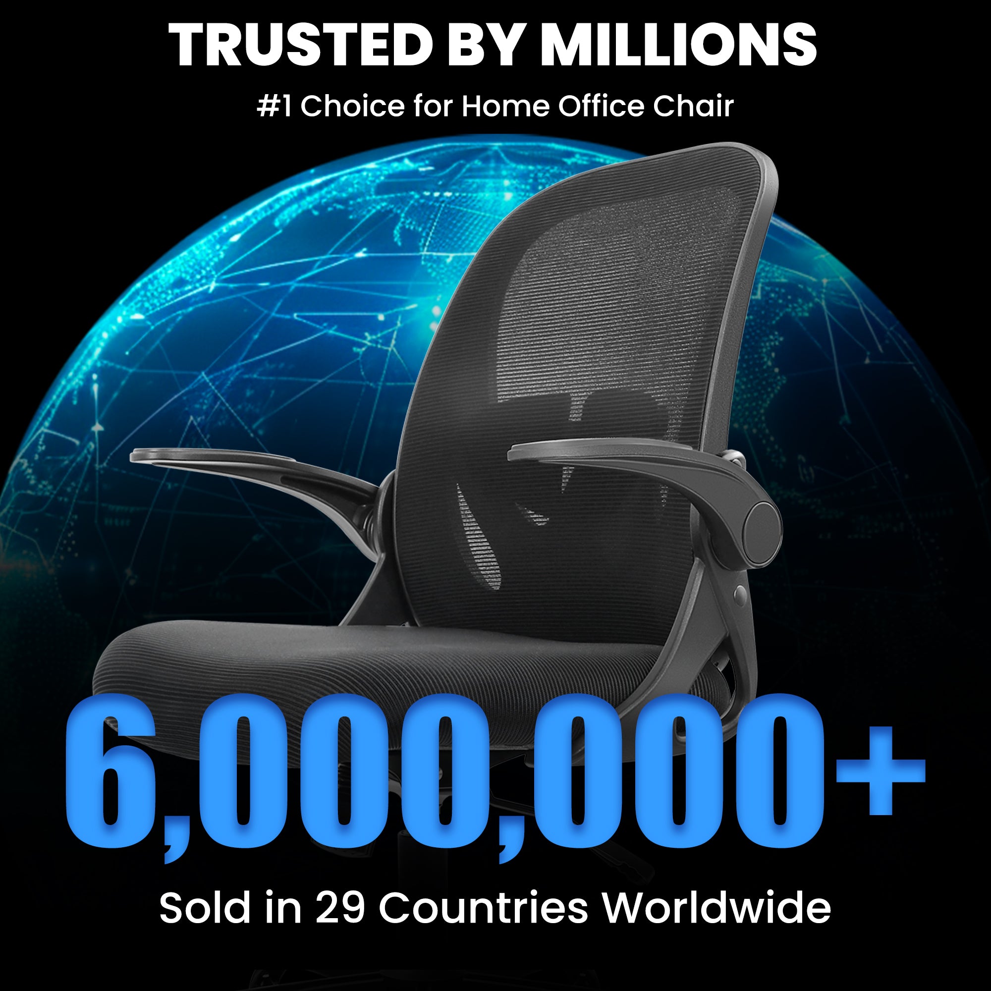 Office Chair Ergonomic Desk Chair with Flip up Armrests Swivel Breathable Desk Mesh Computer Chair with Adjustable Lumbar Support and Height for Conference Room