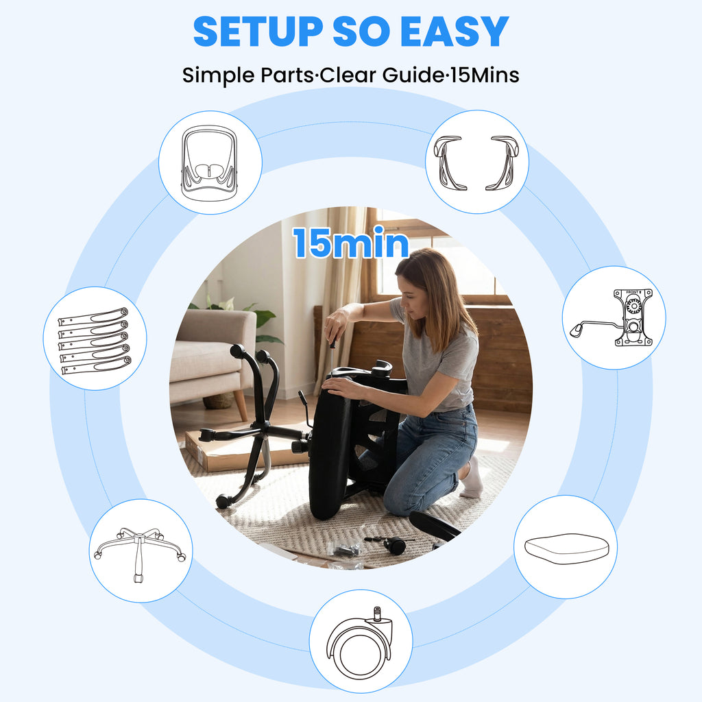Office Chair Ergonomic Desk Chair with Flip up Armrests Swivel Breathable Desk Mesh Computer Chair with Adjustable Lumbar Support and Height for Conference Room